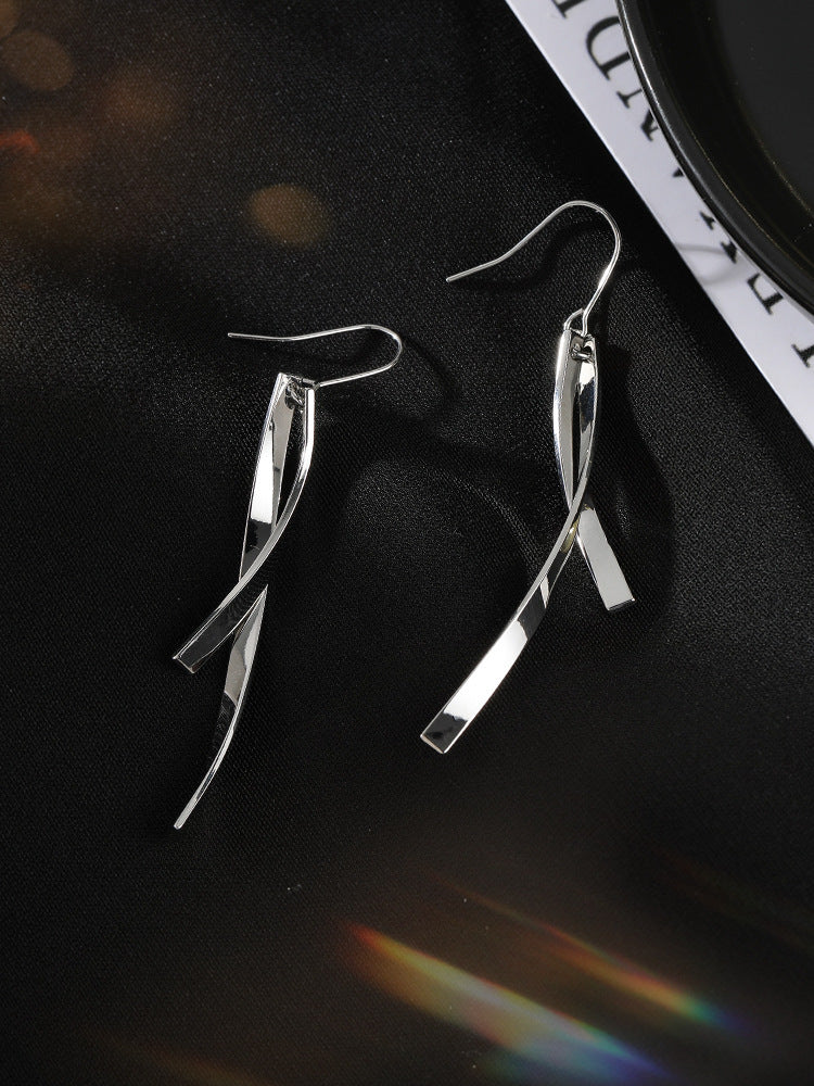 Women's Silver Fashion Tassel Line Earrings