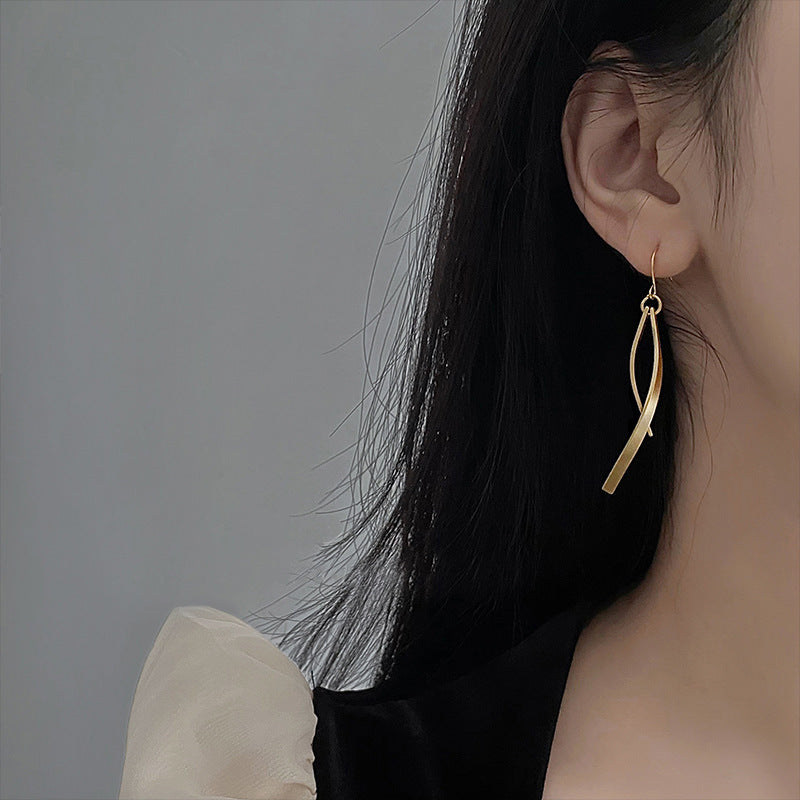 Women's Silver Fashion Tassel Line Earrings